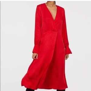 H&M red jacquard dress
